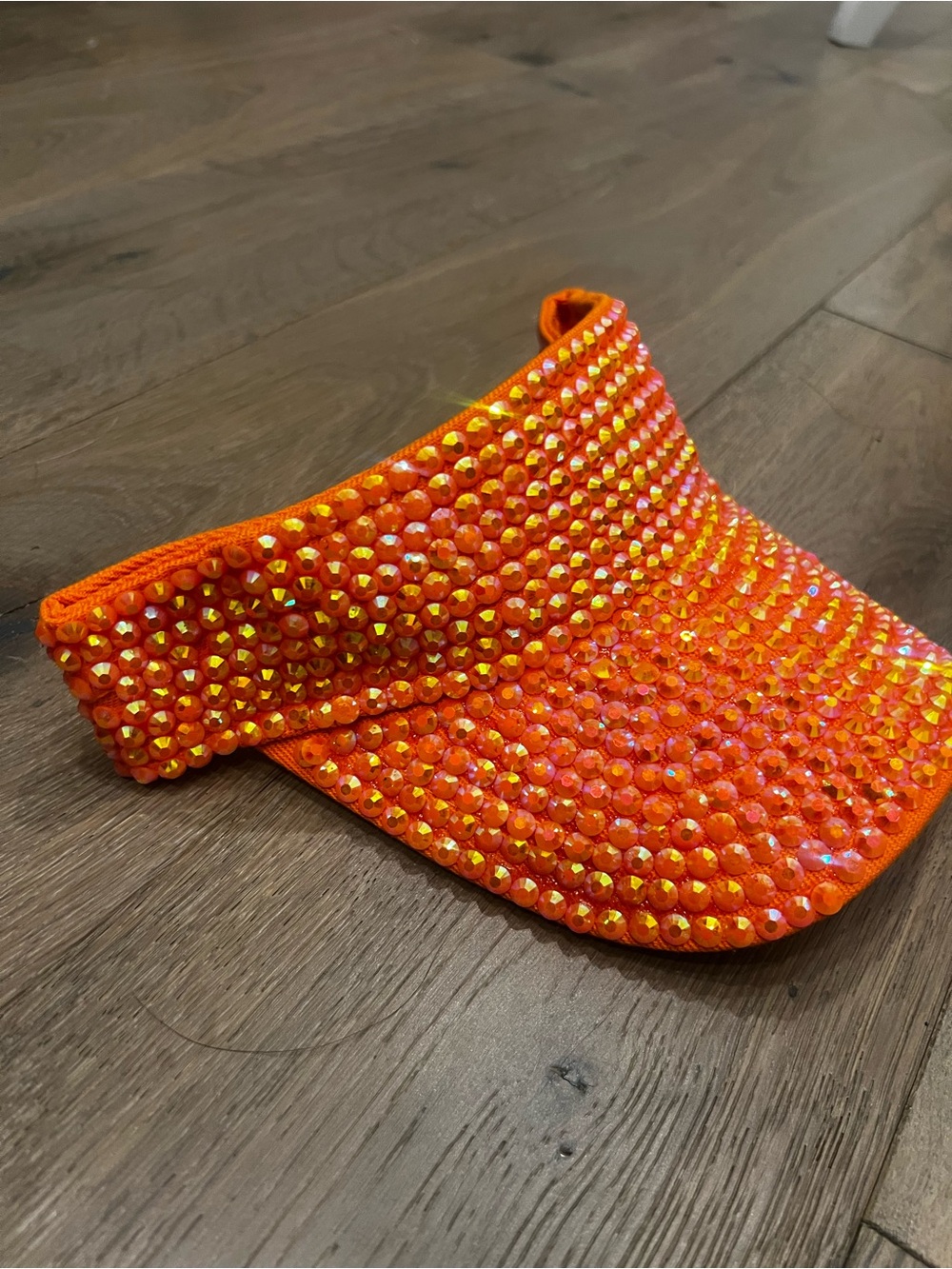 Amazon Orange Crystal-Embellished Visor